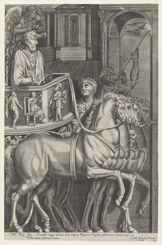 Triumph of Marcus Aurelius, from "Speculum Romanae Magnificentiae" by anonymous, print, 1583