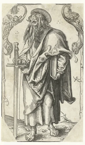 Paulus met zwaard en boek by Lucas Cranach, print, 1510-1515