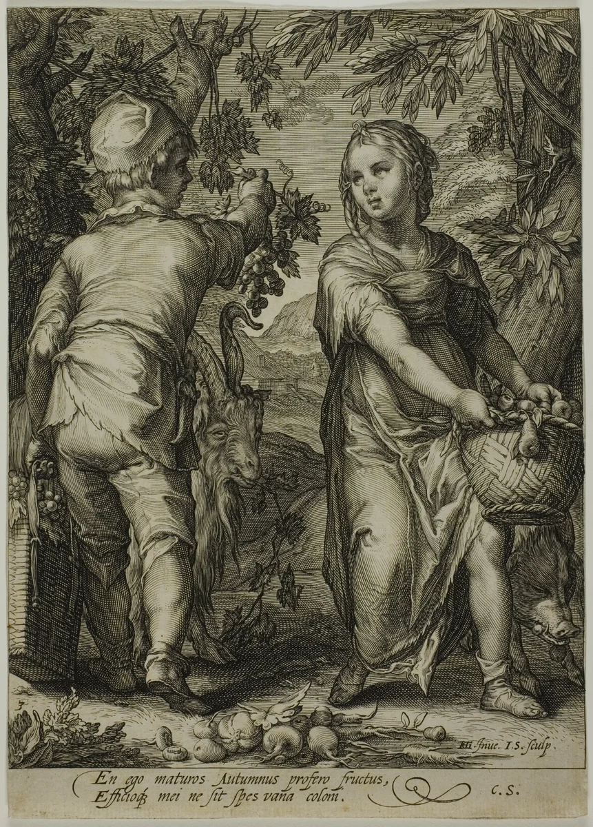 Autumn, from The Four Seasons by Jan Saenredam, print, 1601