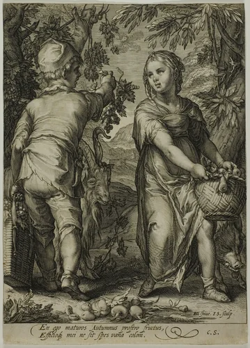 Autumn, from The Four Seasons by Jan Saenredam, print, 1601