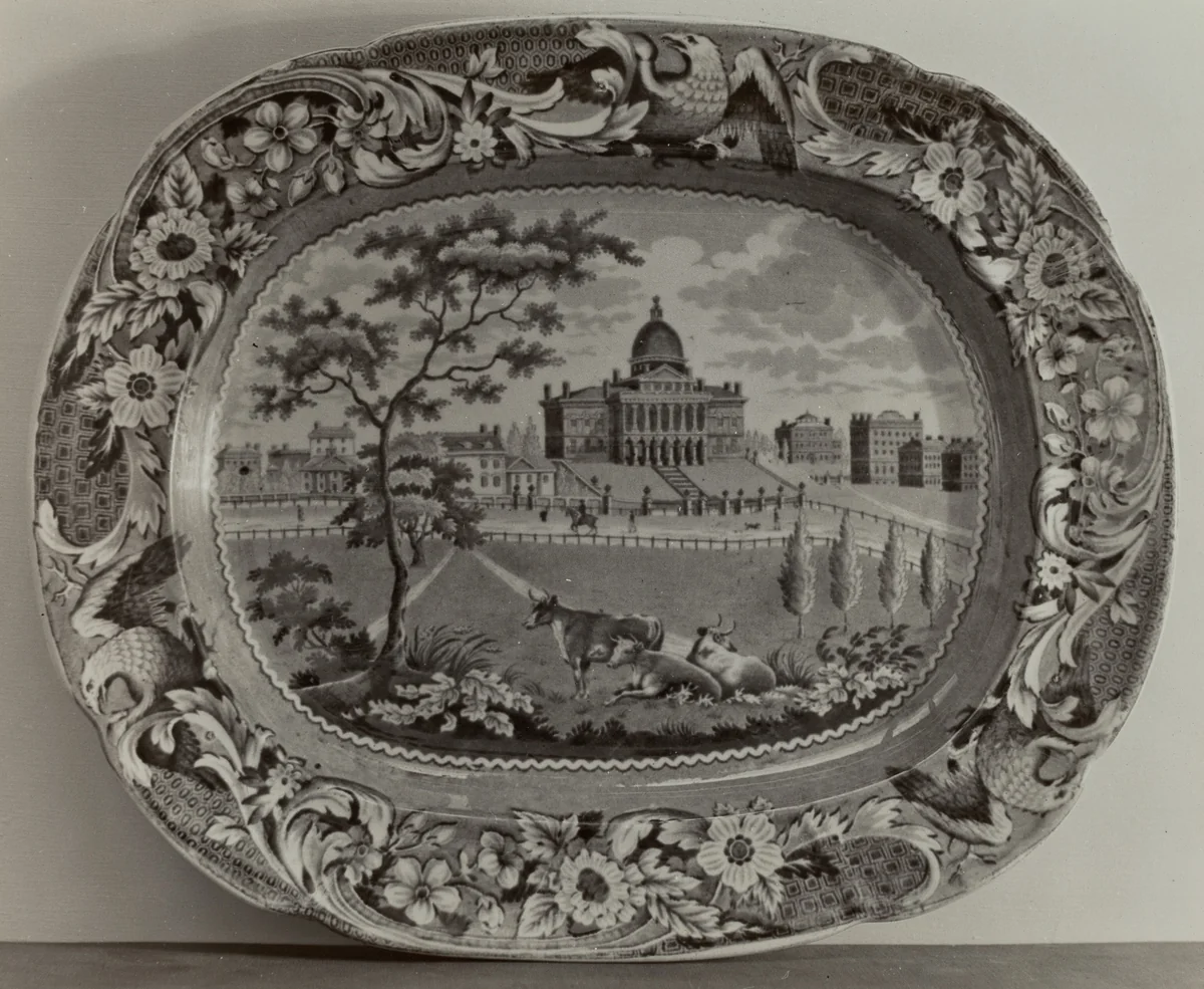 Platter - State House, Boston by Helmut Hiatt, index of american design, 1936