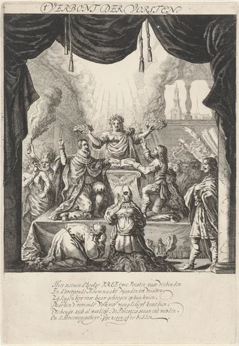 Vertoning van het Verbond der Vorsten, 1648 by Salomon Savery, print, 1649