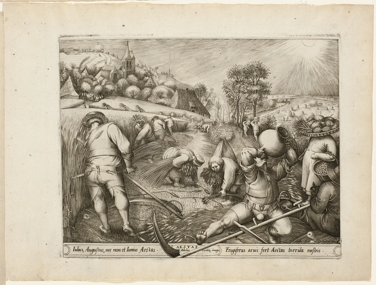 Summer, from The Four Seasons by Pieter van der Heyden
Pieter Bruegel
Hieronymus Cock, print, 1570