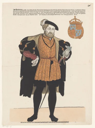 Portret van Hendrik VIII van Engeland by Unknown, print, 1538-1548