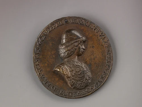 Medal: Francesco II Gonzaga by Bartolommeo Melioli, metalwork, 1477-1487