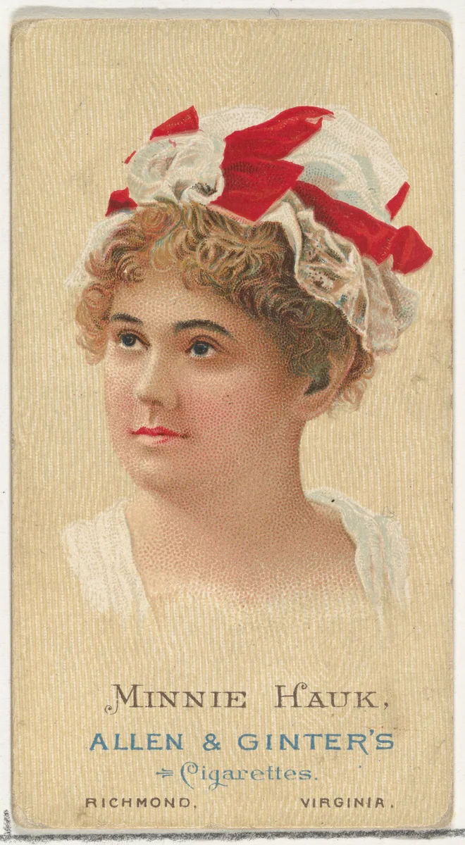 Minnie Hauk, from World's Beauties, Series 2 (N27) for Allen & Ginter Cigarettes by Allen & Ginter, print, 1888