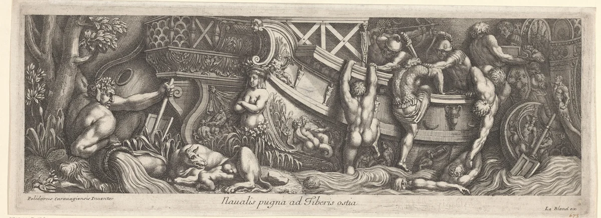 Drenkelingen worden aan boord gehaald by anonymous, print, 1645-1700