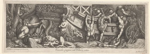 Drenkelingen worden aan boord gehaald by anonymous, print, 1645-1700