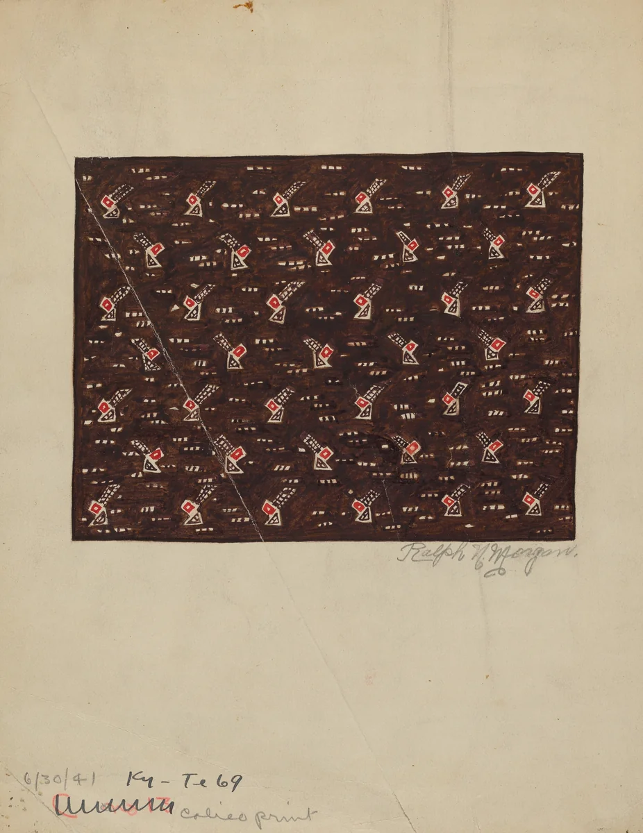Calico Print by Ralph N. Morgan, index of american design, 1935-1942