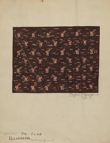 Calico Print by Ralph N. Morgan, index of american design, 1935-1942