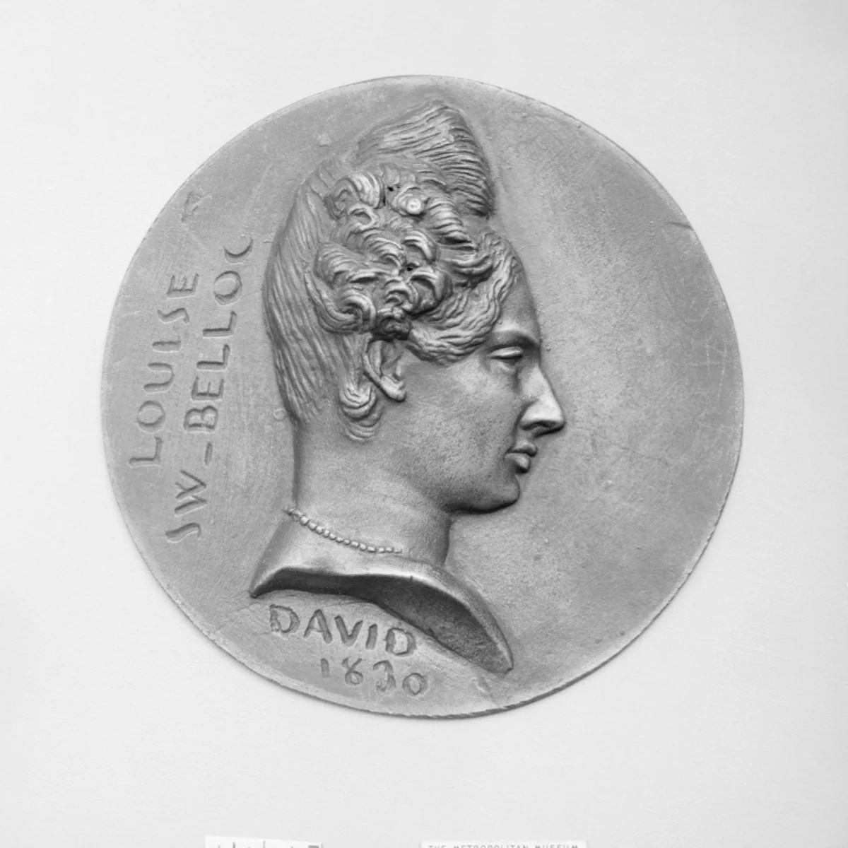 Dame Louise Swanton-Belloc (1796–1881), French littératrice (translated Lord Byron into French) by Pierre-Jean David d'Angers, metalwork, 1830