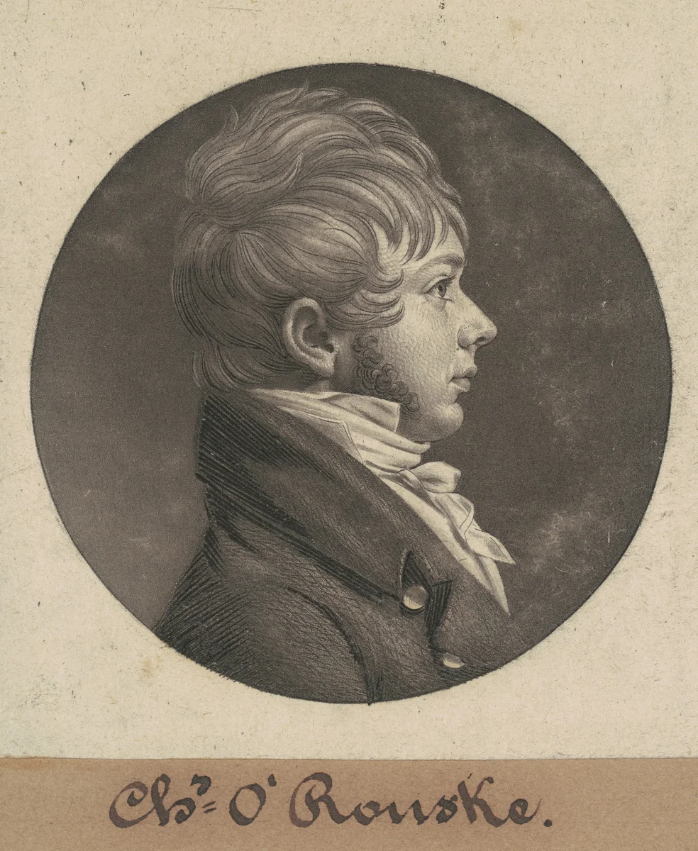 Charles O'Rourke by Charles B. J. Févret de Saint-Mémin, print, 1804