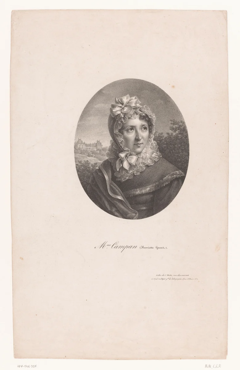 Portret van Jeanne-Louise-Henriette Campan by anonymous, print, 1817-1830