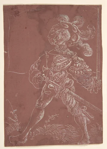 Standard Bearer by Urs Graf, drawing, 1500-1530