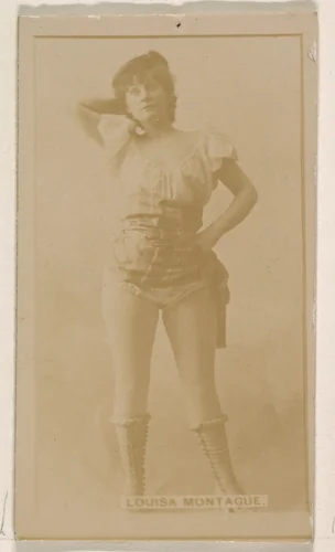 Louise Montague, from the Actresses series (N245) issued by Kinney Brothers to promote Sweet Caporal Cigarettes by Kinney Brothers Tobacco Company, photograph, 1890