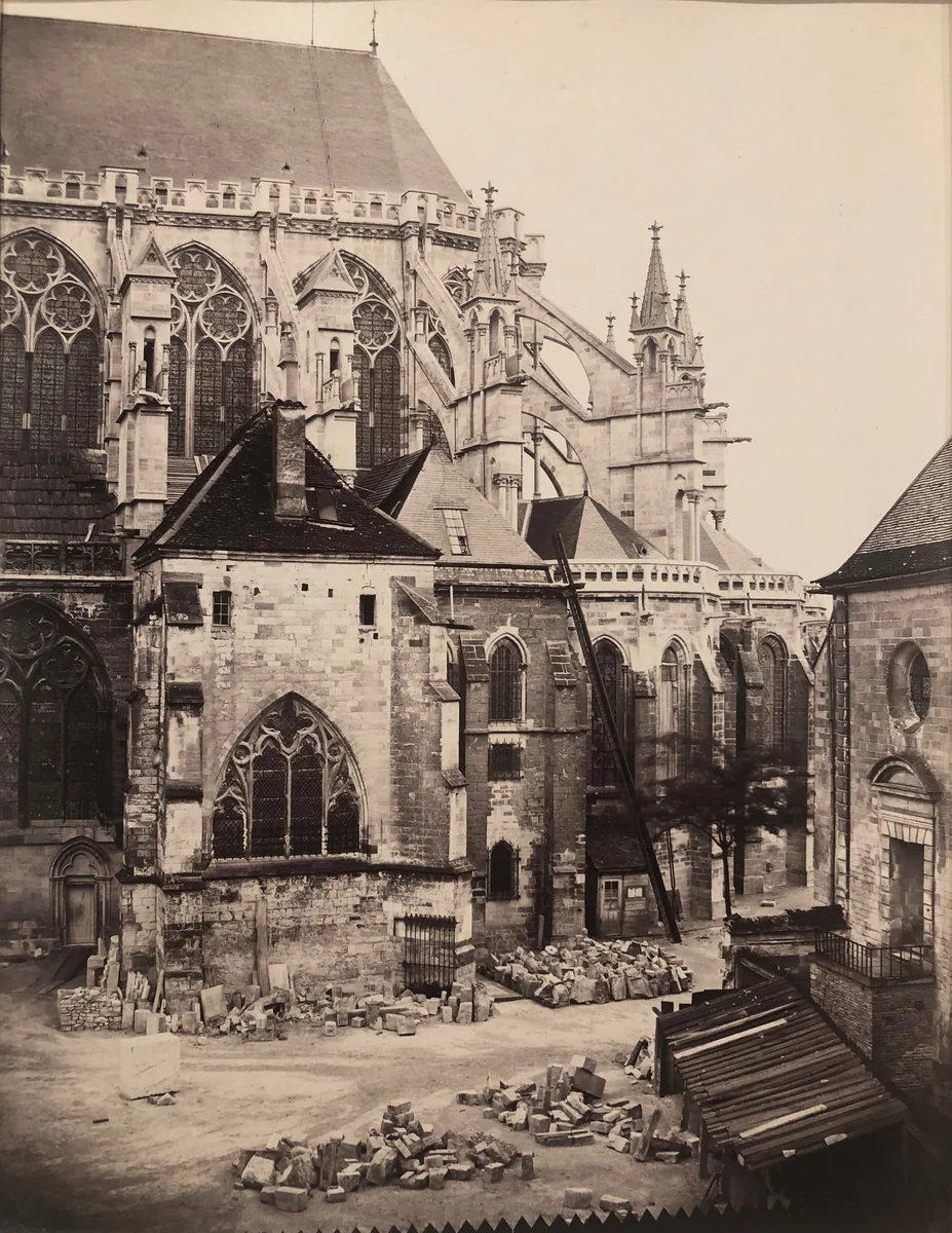 East End, Troyes Cathedral under Restoration, France by Charles Marville, photograph, 1863