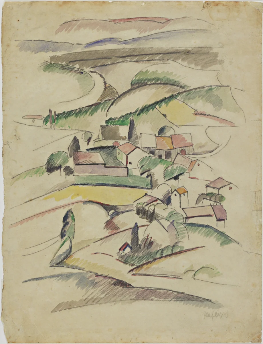Houses in a Valley by Albert Gleizes, drawing, 1910