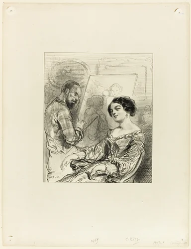 Les Partageuses: Thursday you dined at Vachette's by Paul Gavarni, print, 1853