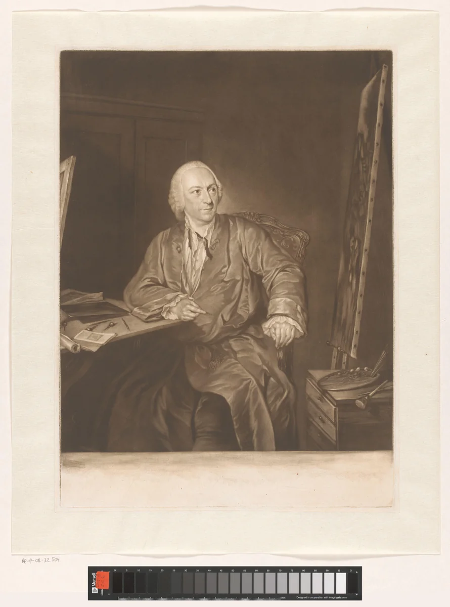 Portret van Jan Punt by James McArdell, print, 1745-1765