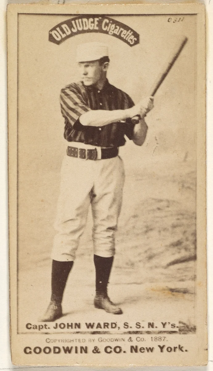 John Montgomery Ward, Captain and Shortstop, New York, from the Old Judge series (N172) for Old Judge Cigarettes by Goodwin & Company, photograph, 1887