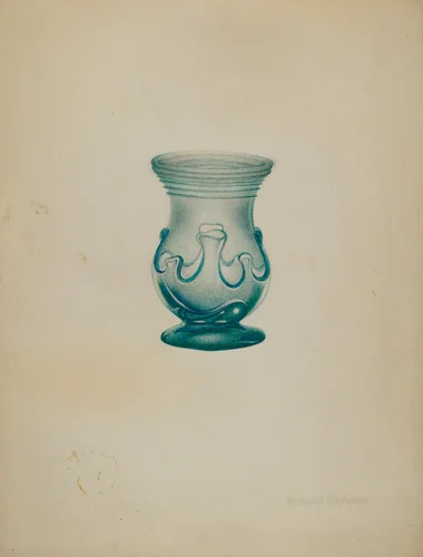 Glass Vase by Richard Whitaker, index of american design, 1935-1942