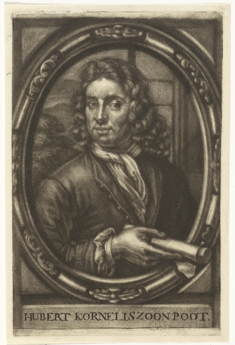 Portret van Hubert Korneliszoon Poot by Johannes de Groot, print, 1698-1776