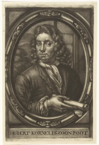 Portret van Hubert Korneliszoon Poot by Johannes de Groot, print, 1698-1776