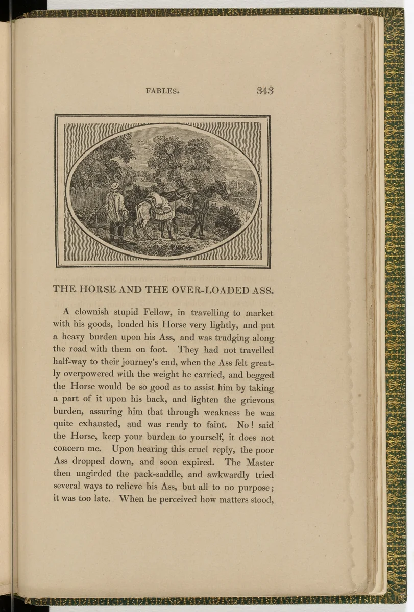 Headpiece (page 343) from The Fables of Aesop by Thomas Bewick, illustrated book, 1818