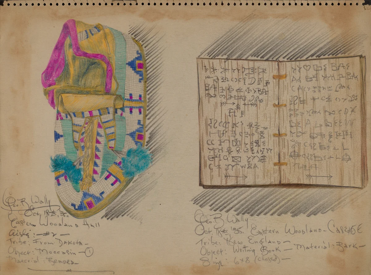 Moccasin and Writing Book by George B. Wally, index of american design, 1935