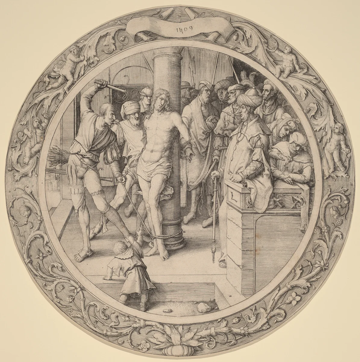The Flagellation by Lucas van Leyden, print, 1509