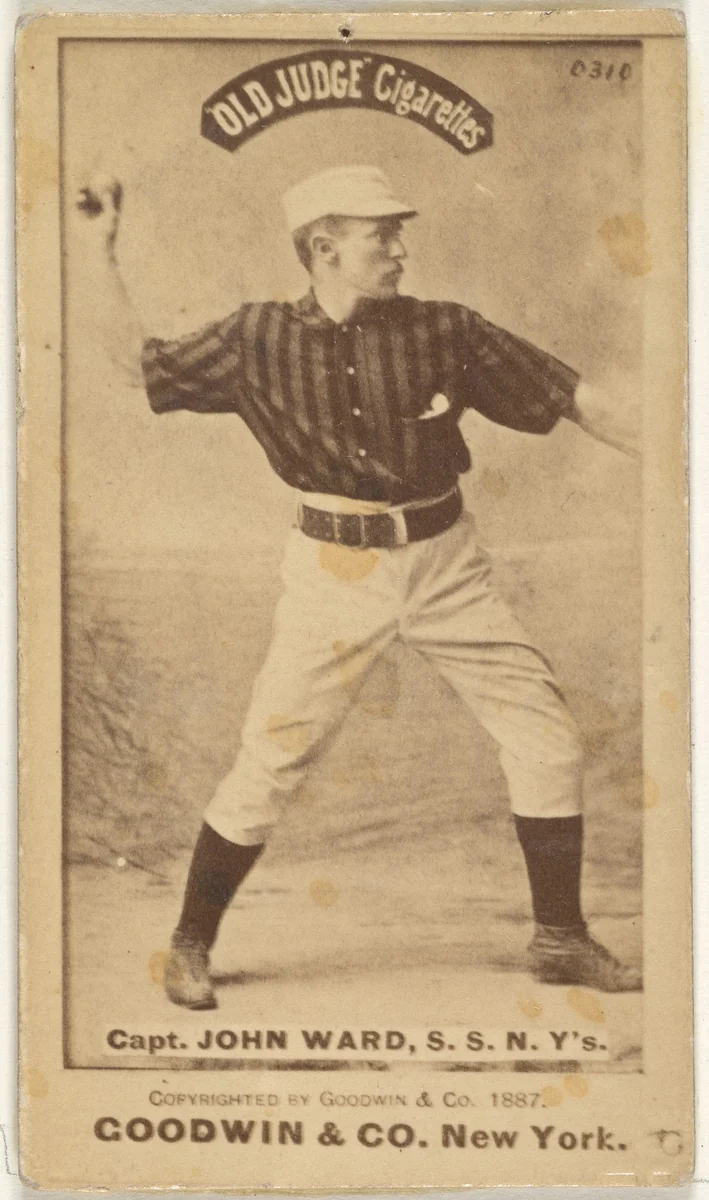 John Montgomery Ward, Captain and Shortstop, New York, from the Old Judge series (N172) for Old Judge Cigarettes by Goodwin & Company, photograph, 1887