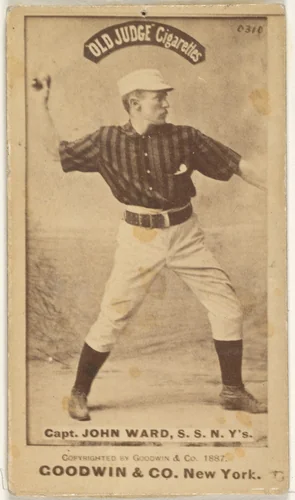 John Montgomery Ward, Captain and Shortstop, New York, from the Old Judge series (N172) for Old Judge Cigarettes by Goodwin & Company, photograph, 1887