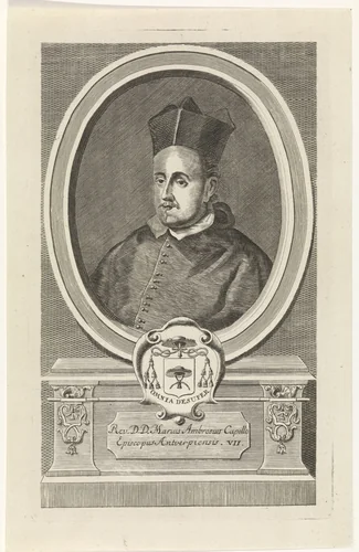 Portret van Marius Ambrosius Capello by Jan Baptist Jongelinx, print, 1710-1725