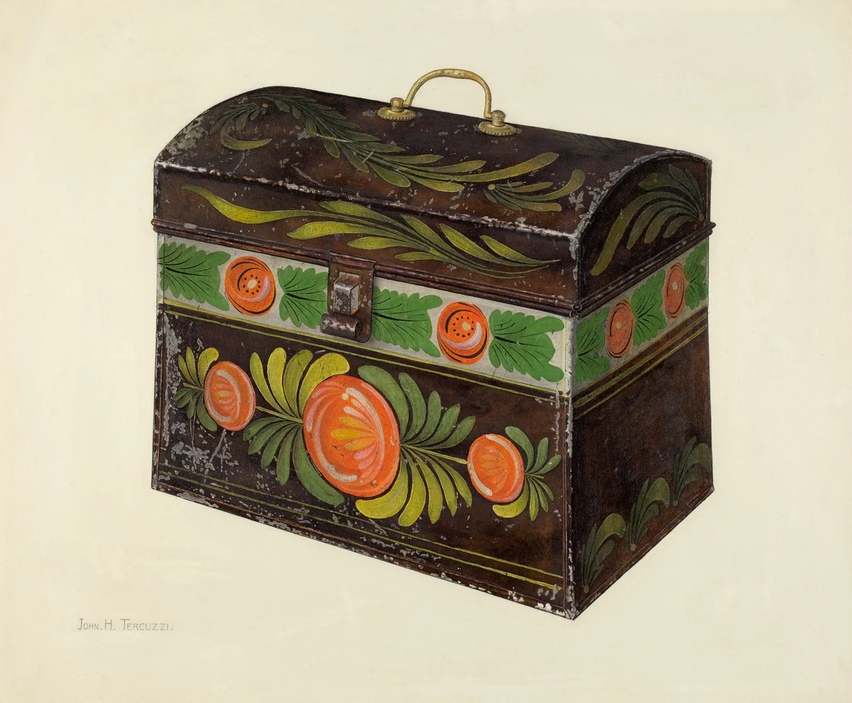 Toleware Box by John H. Tercuzzi, index of american design, 1935-1942