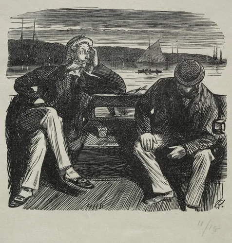 Lady Nelly - the Flirt by Charles Samuel Keene, print, 1869