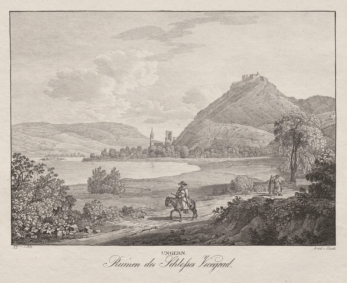 Ungern, Ruinen des Schlosses Vicegrad by Jakob Alt, print