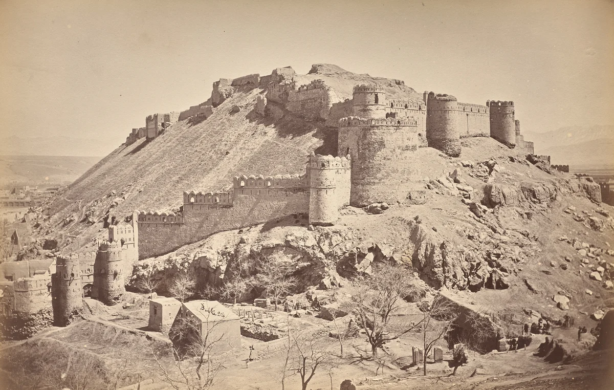 Upper Bala Hissar, from West by John Burke, photograph, 1878-1880