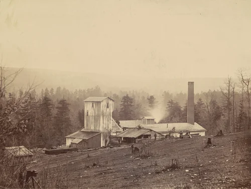 Grassy Island Shaft, Del. & Hudson Canal Co. by Thomas H. Johnson, photograph, 1858-1868