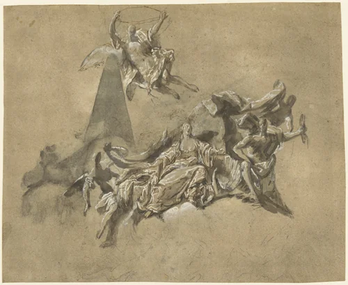 De verheerlijking van Maria Theresia (?) by anonymous, drawing, 1700-1800