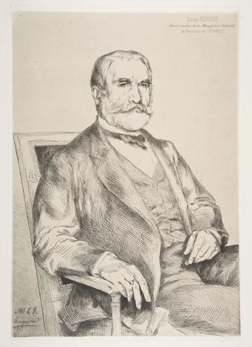 Portrait of Louis Robert by Félix Bracquemond, print, 1873