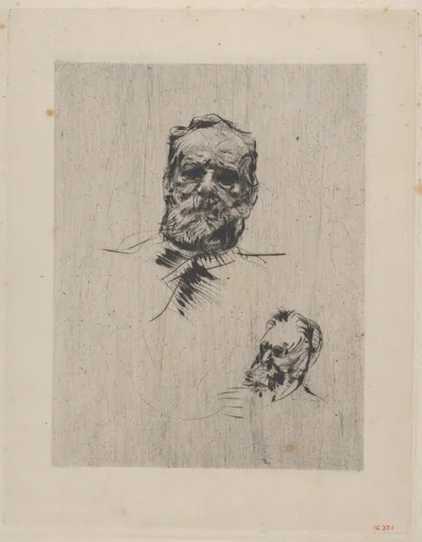 Victor Hugo (full face) by Auguste Rodin, print, 1885