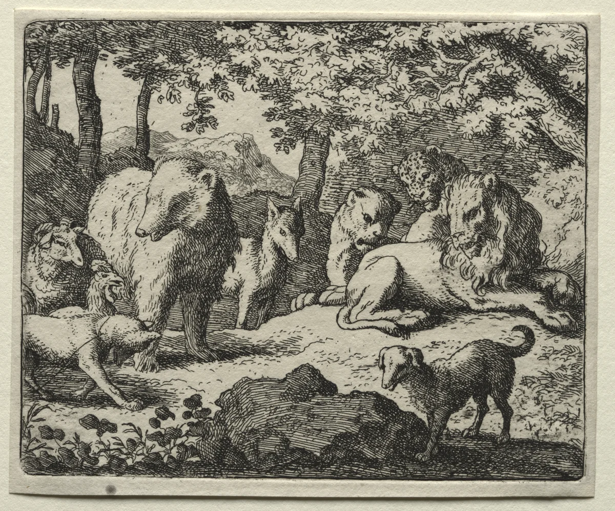 Reynard the Fox: The Suspension of the Sentence by Allart van Everdingen, print, 1650-1675