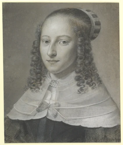 Portrait Of A Young Woman by Wallerant Vaillant, drawing, 1635-1677