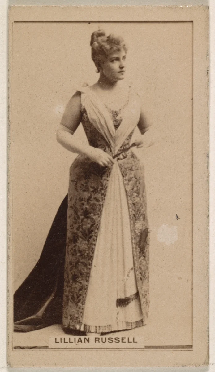 Lillian Russell, from the Actresses series (N245) issued by Kinney Brothers to promote Sweet Caporal Cigarettes by Kinney Brothers Tobacco Company, photograph, 1890