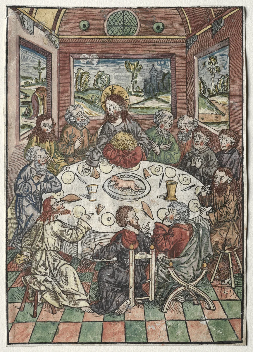 Der Schatzbehalter: The Last Supper by Michael Wolgemut, print, 1491
