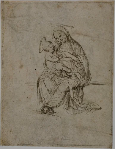 Virgin and Child (recto); Putti (verso) by Florentine, drawing, 1500-1529