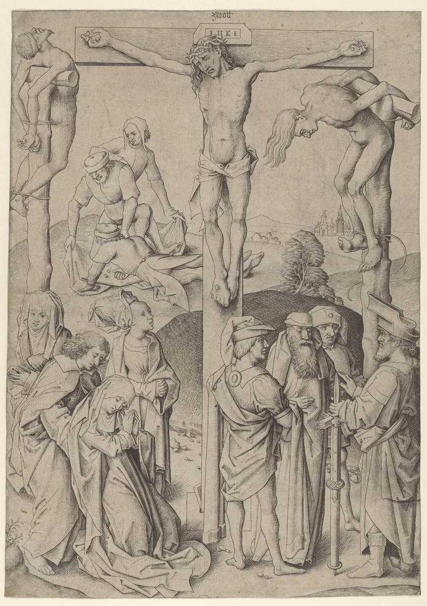 The Crucifixion by Master IAM, print, 1465-1495