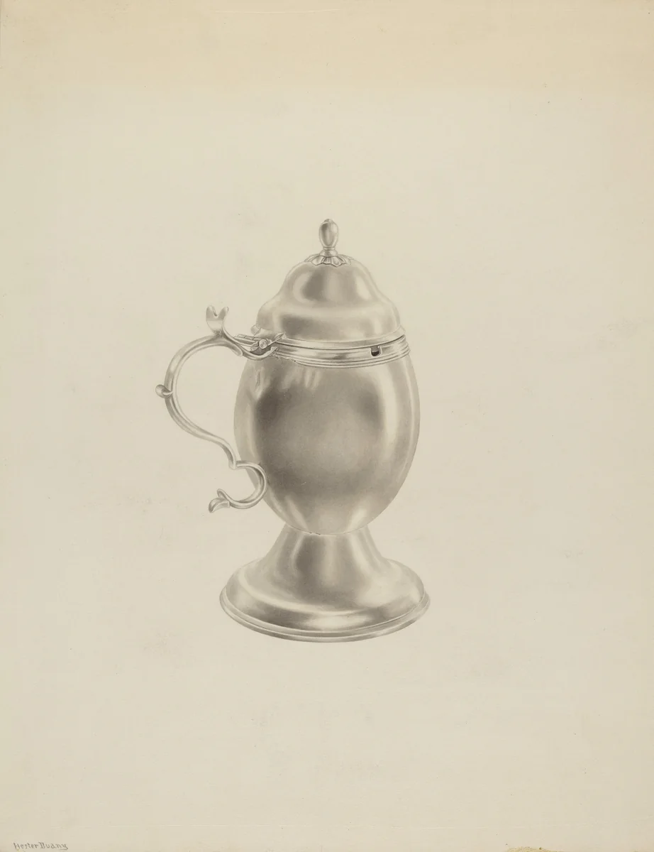 Silver Mustard Pot by Hester Duany, index of american design, 1939