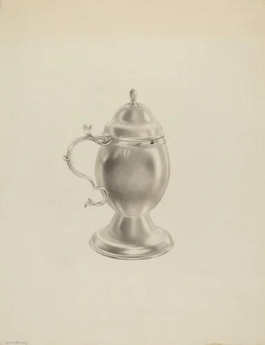 Silver Mustard Pot by Hester Duany, index of american design, 1939