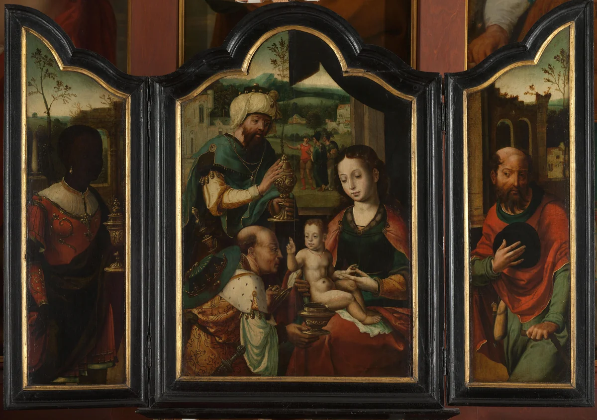 Triptych with the Adoration of the Magi by Unknown, painting, 1520-1550